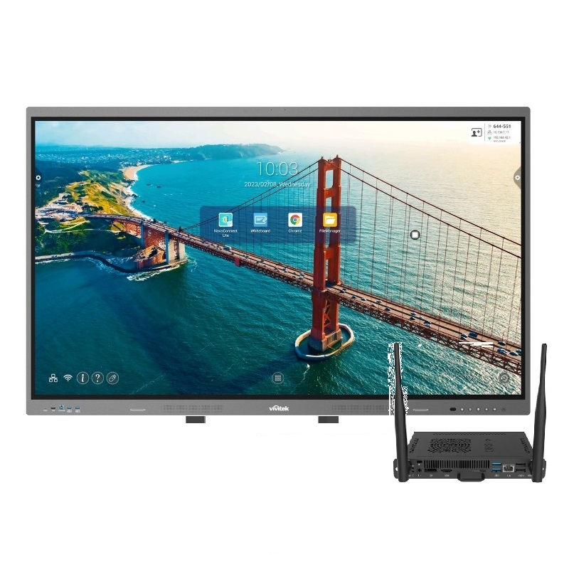 Інтерактивна панель Vivitek NovoTouch 75" (BK752i), комп. модуль (i7 13Gen/16/512/W11Pro), настінне кріплення